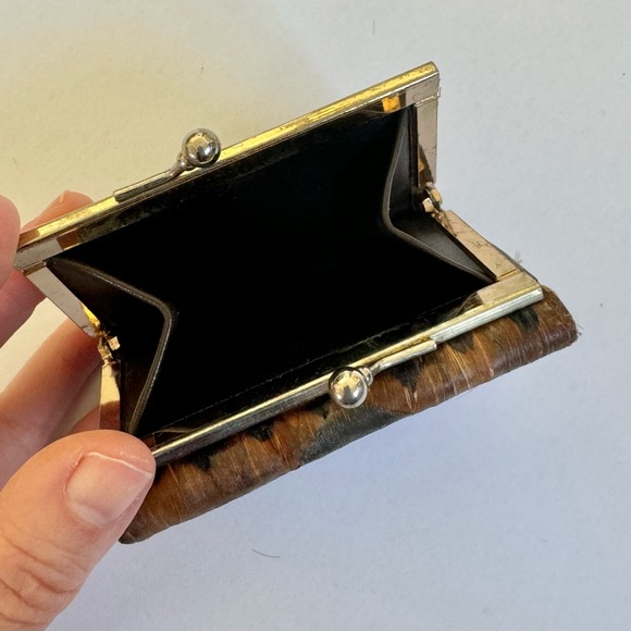 [SOLD] Vintage 70’s/80’s Genuine Peacock Feather & Leather Wallet / Coinpurse - Picture 6 of 13